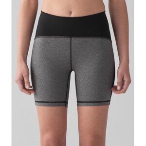 Lululemon Train Times Short *6" Size 4 Heathered Black / Black